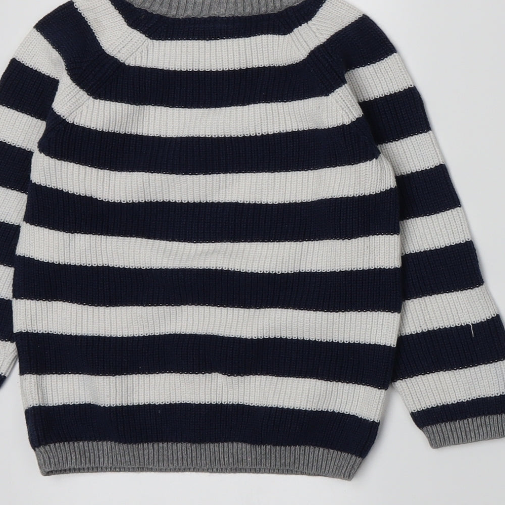 H&M Boys Blue Striped  Pullover Jumper Size 18-24 Months