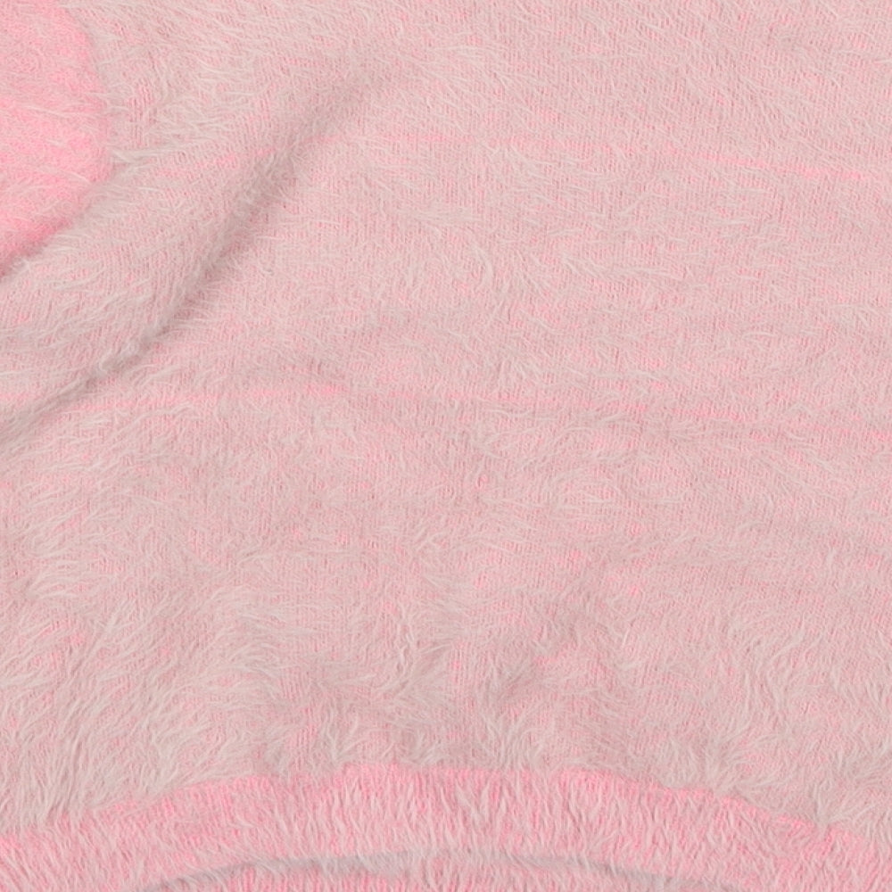 F&F Girls Pink  Knit Pullover Jumper Size 7-8 Years