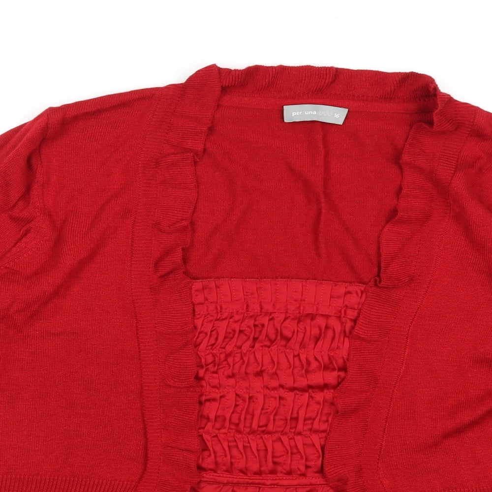 Per Una Womens Red  Knit Pullover Jumper Size 16