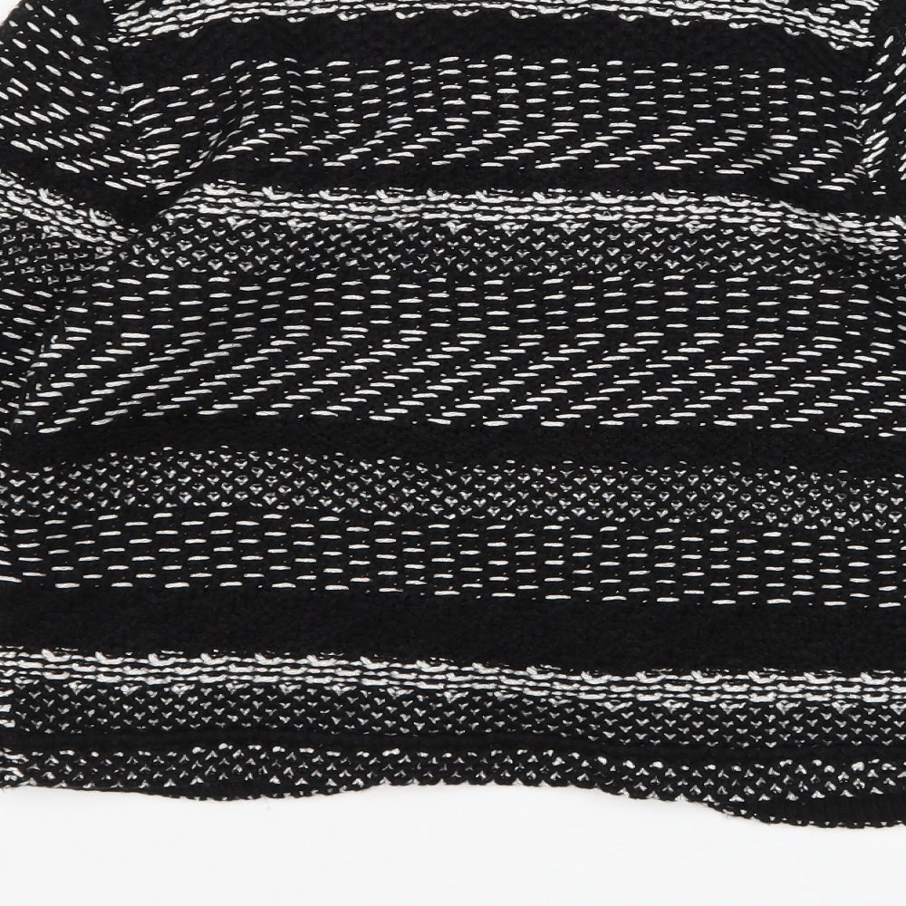 George Womens Black Geometric Knit Cardigan Jumper Size 8
