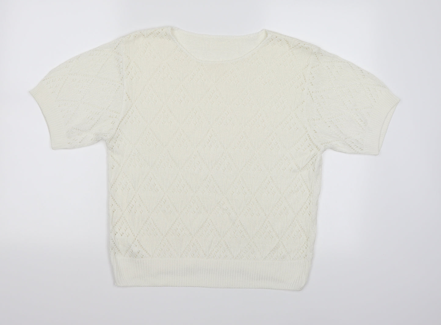 St michael Womens White  Knit Pullover Jumper Size 12
