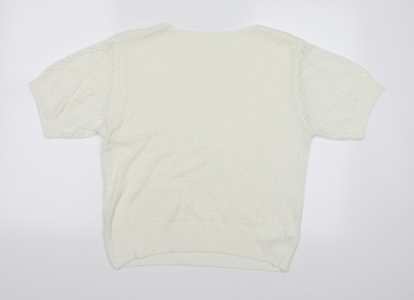 St michael Womens White  Knit Pullover Jumper Size 12