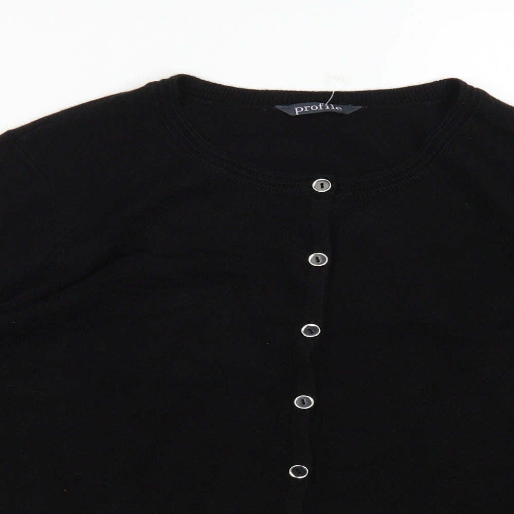 Profile Womens Black  Knit Cardigan Jumper Size 14