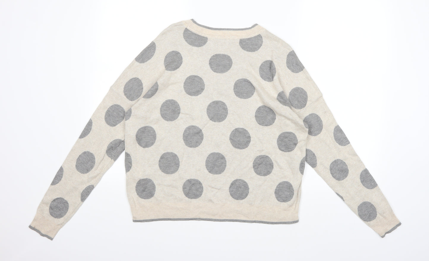 Only Womens Beige Polka Dot Knit Pullover Jumper Size XL