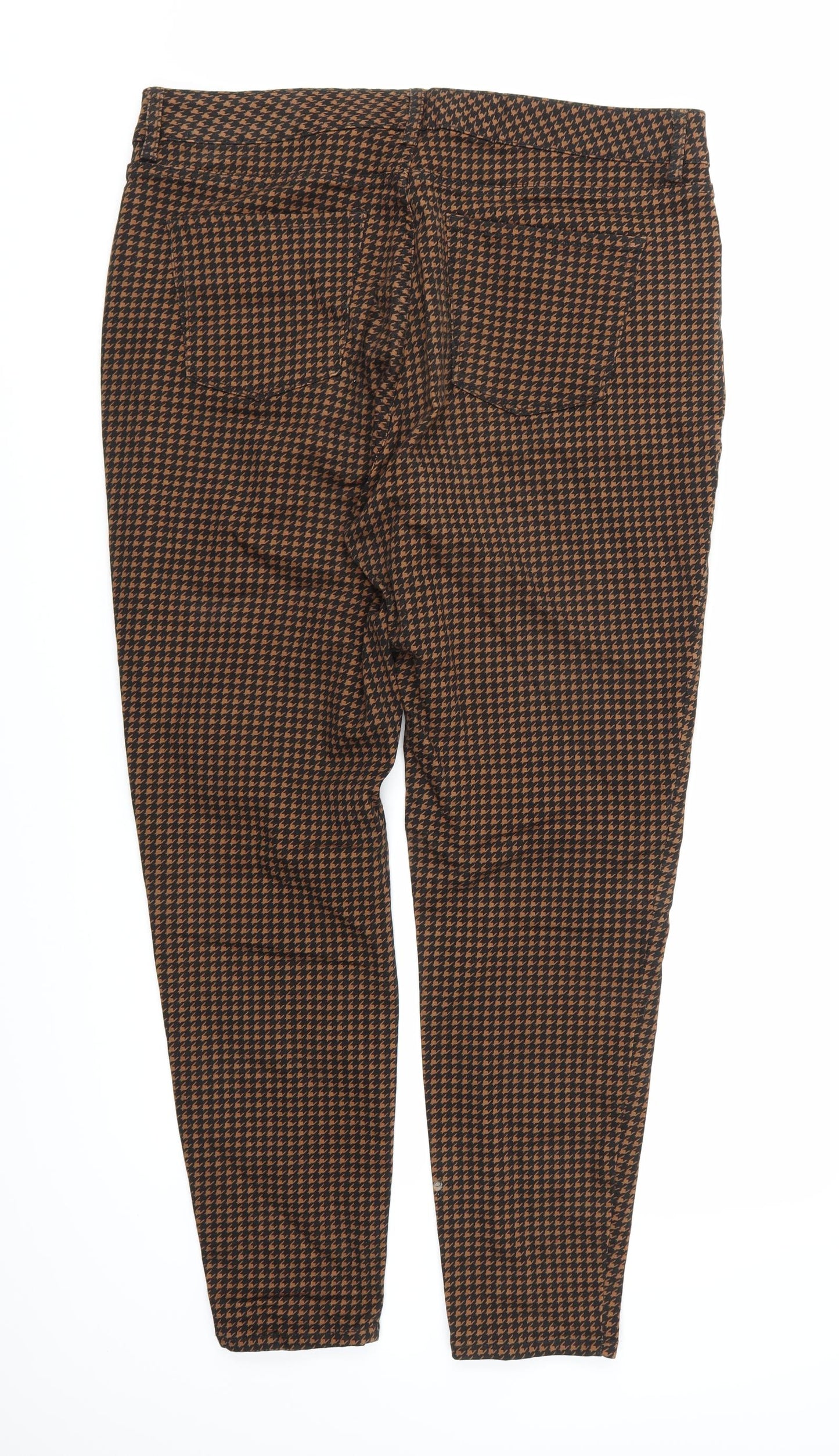 TU Womens Brown Houndstooth Denim Skinny Jeans Size 18 L28 in