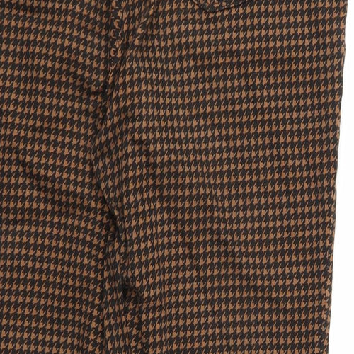 TU Womens Brown Houndstooth Denim Skinny Jeans Size 18 L28 in