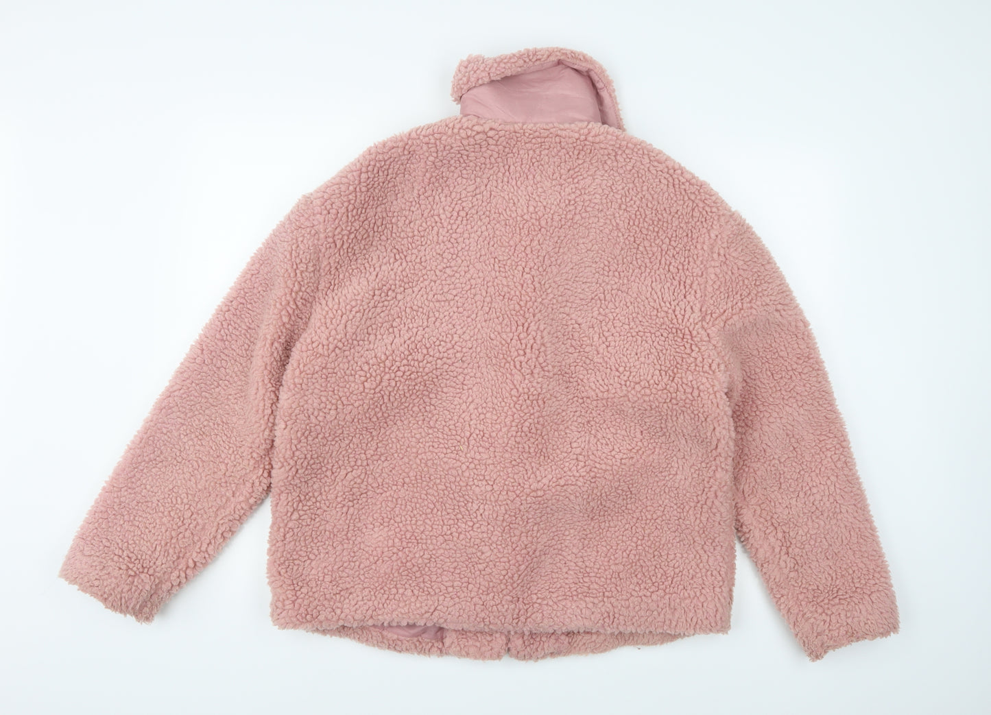 New Look Womens Pink  Fleece Pea Coat Coat Size M
