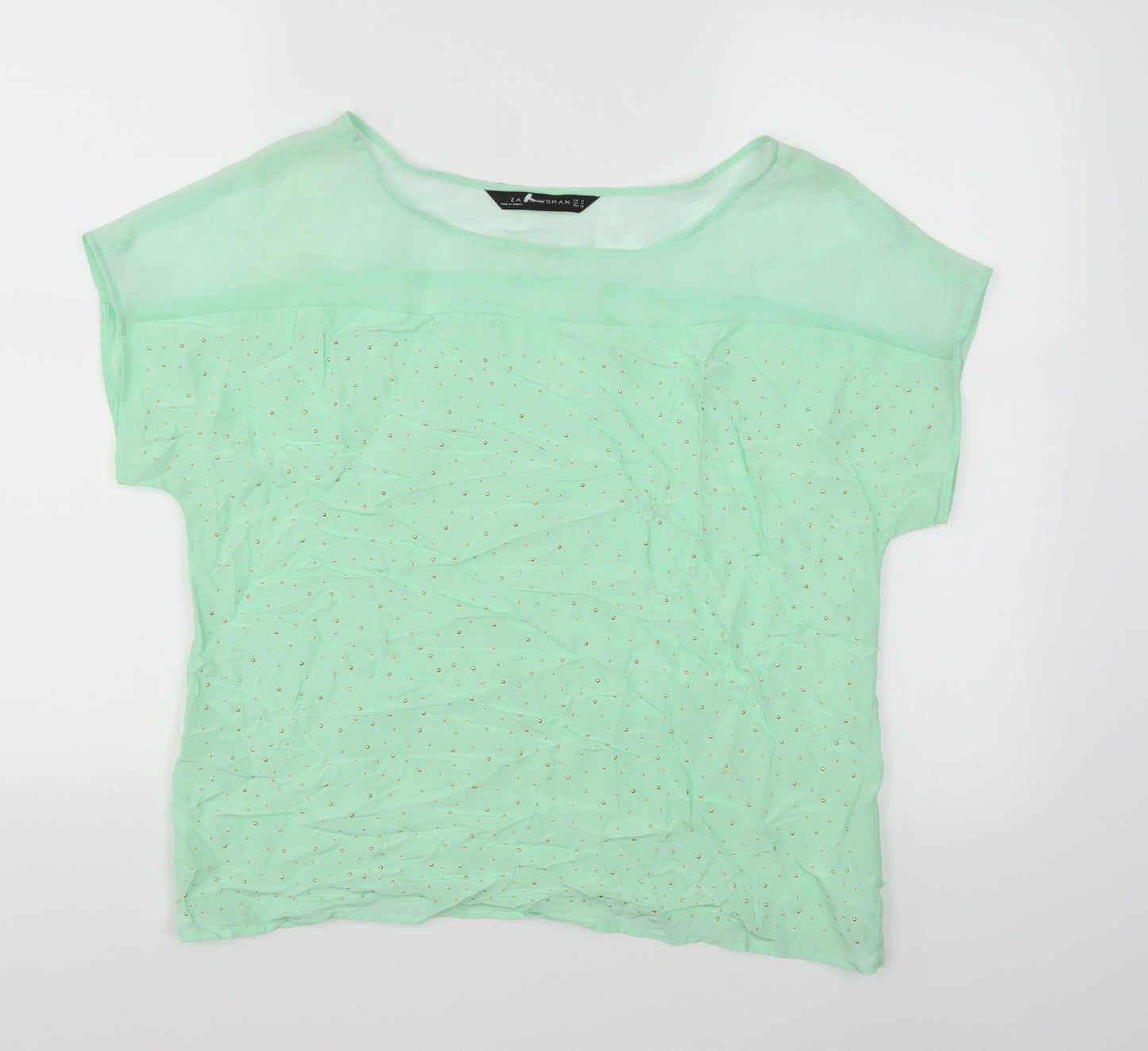 Zara Womens Green   Basic T-Shirt Size M