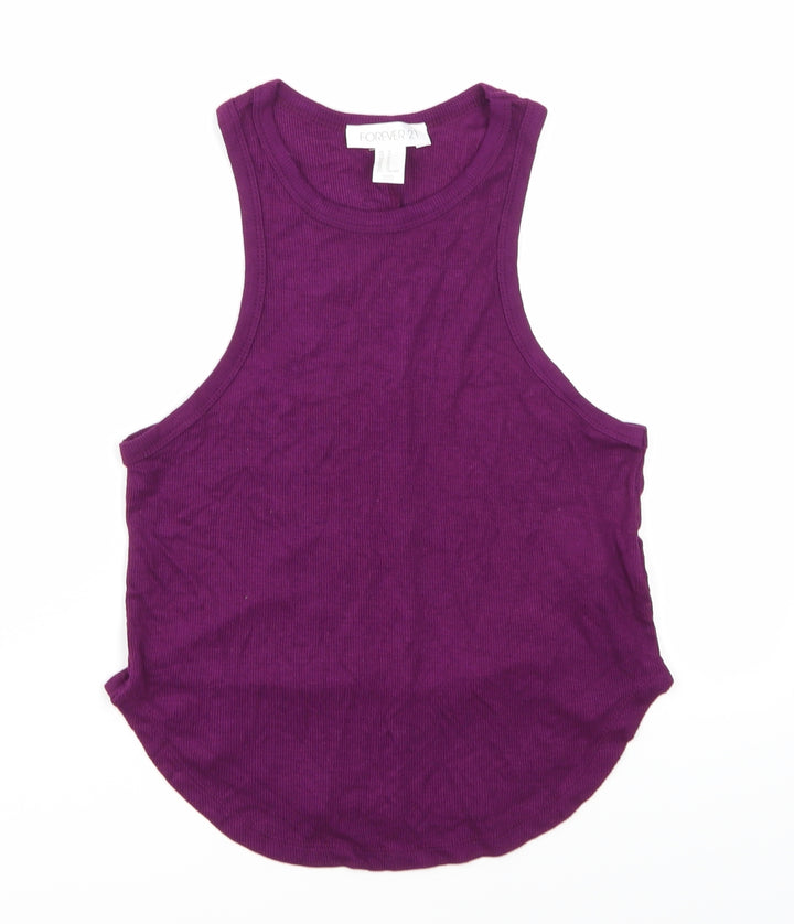 FOREVER 21 Womens Purple Cropped Tank Size M