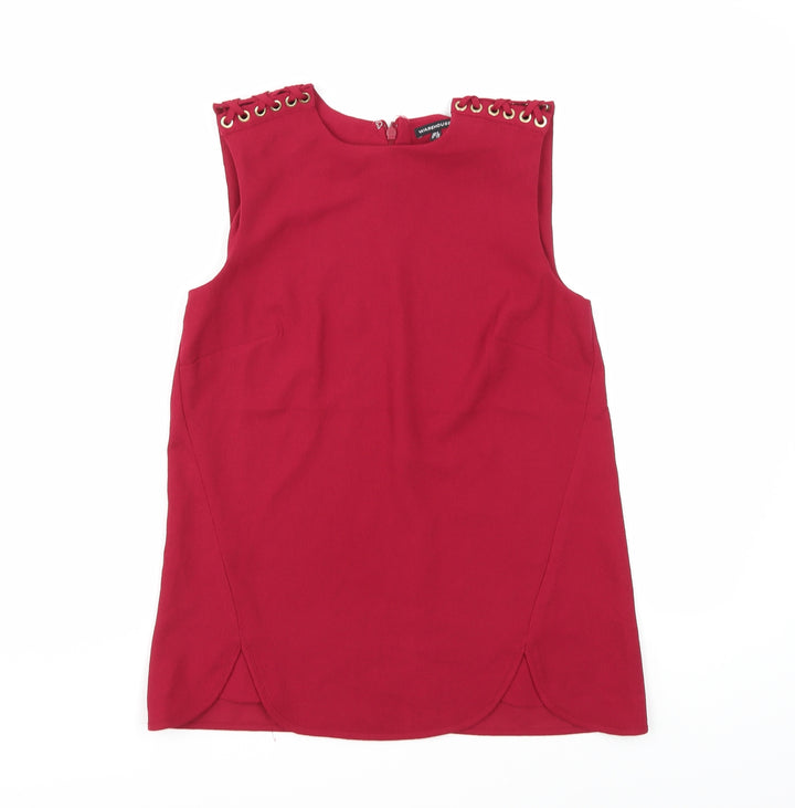 Warehouse Womens Red Basic Tank Size 8 - Wine red