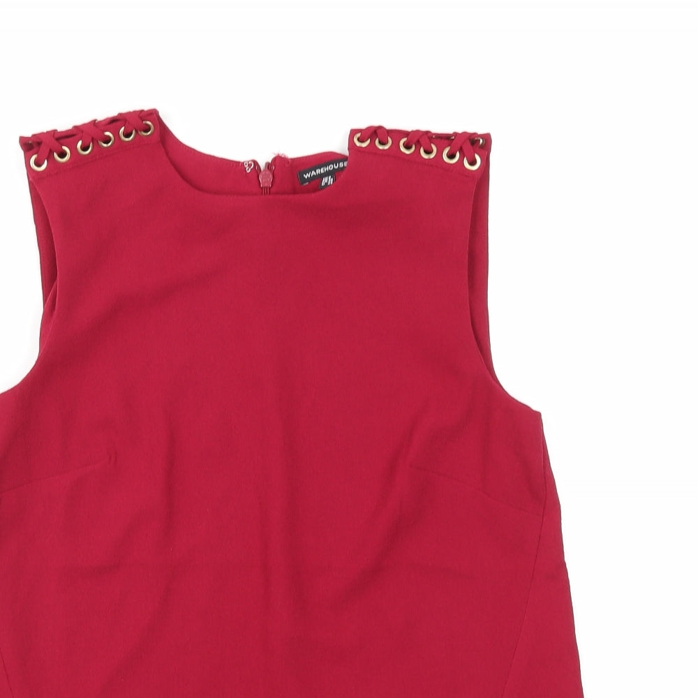 Warehouse Womens Red   Basic Tank Size 8  - Wine red