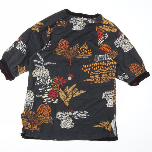 Preworn Mens Grey Floral   T-Shirt Size M