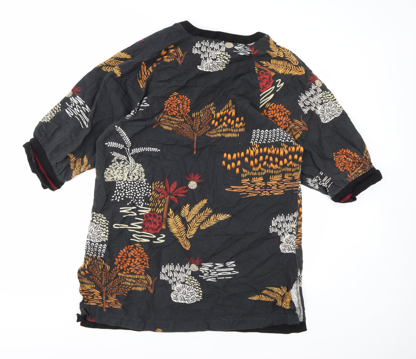 Preworn Mens Grey Floral   T-Shirt Size M