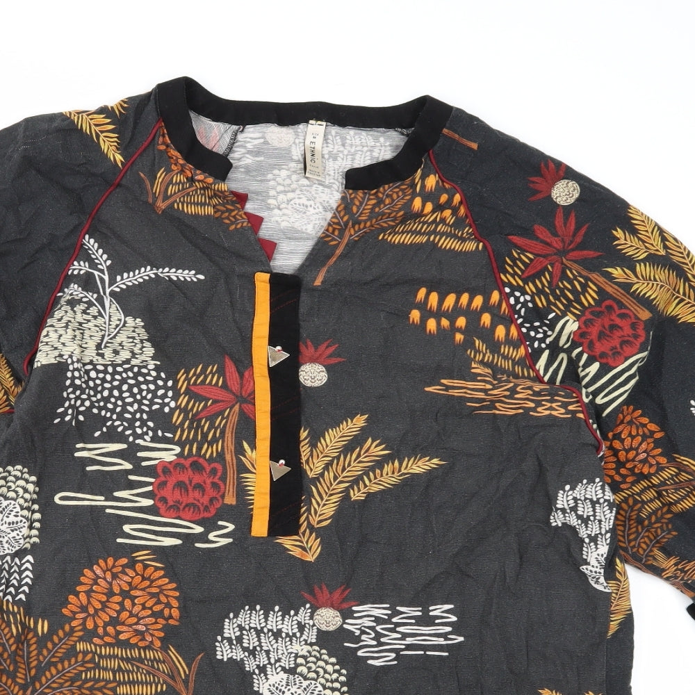Preworn Mens Grey Floral   T-Shirt Size M