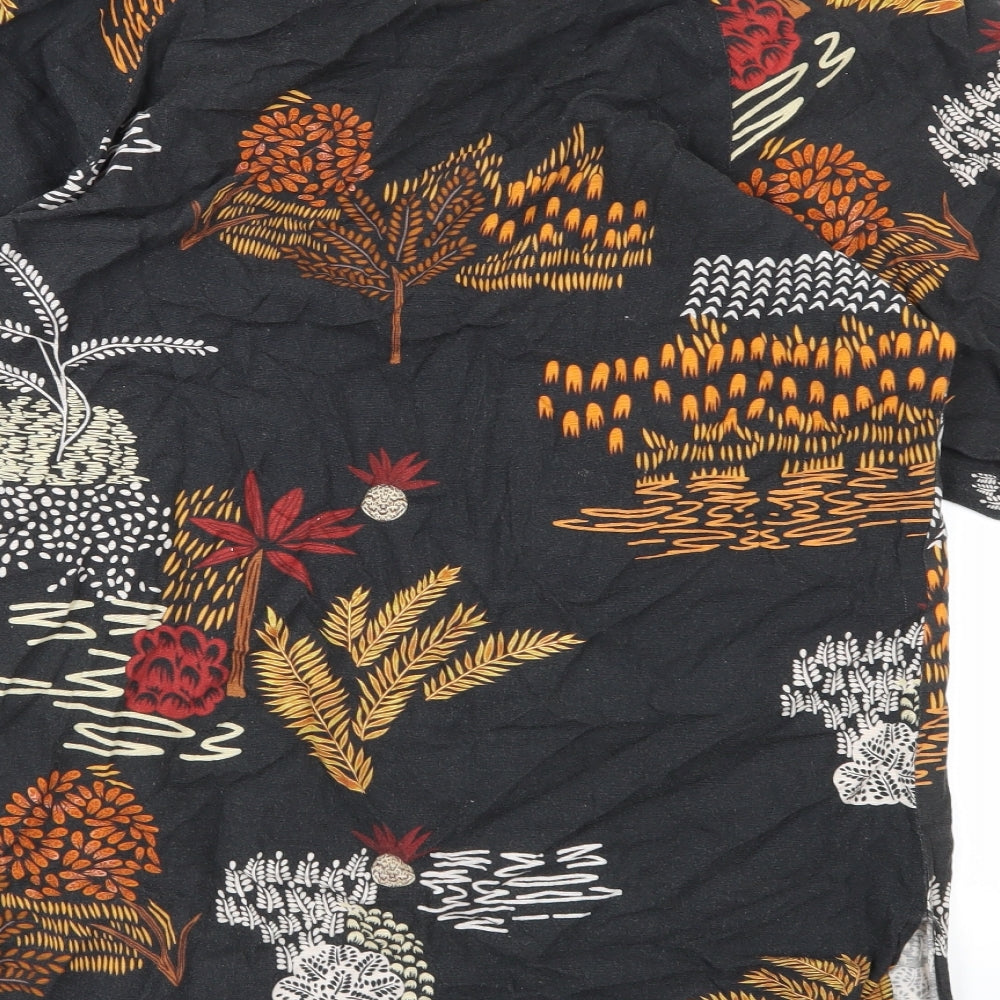 Preworn Mens Grey Floral   T-Shirt Size M