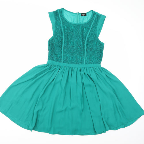Oasis Womens Green   Skater Dress  Size 12