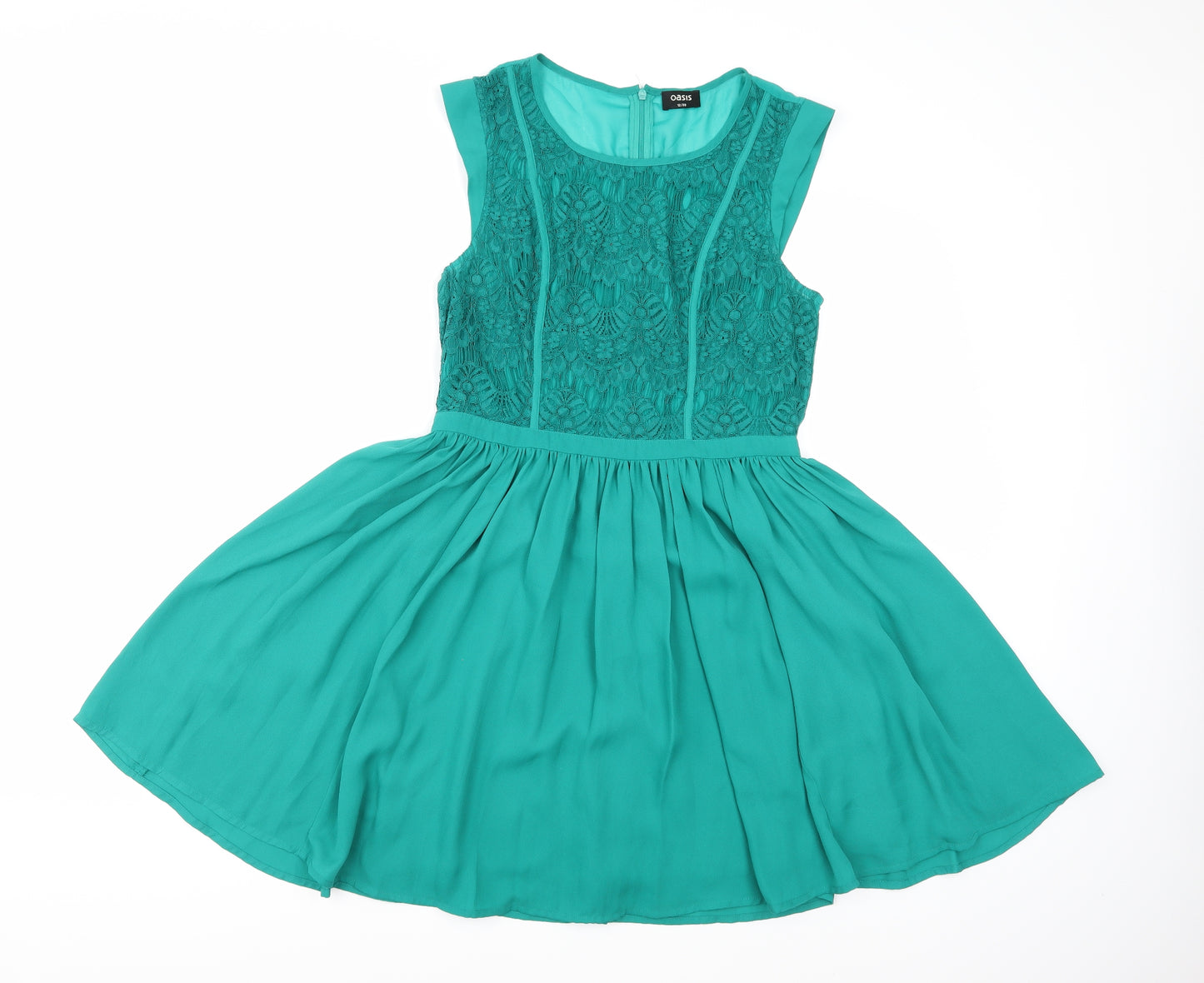 Oasis Womens Green   Skater Dress  Size 12