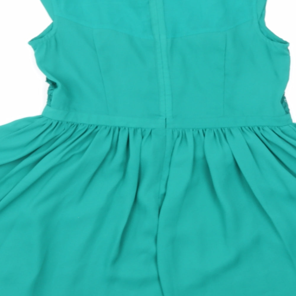 Oasis Womens Green   Skater Dress  Size 12