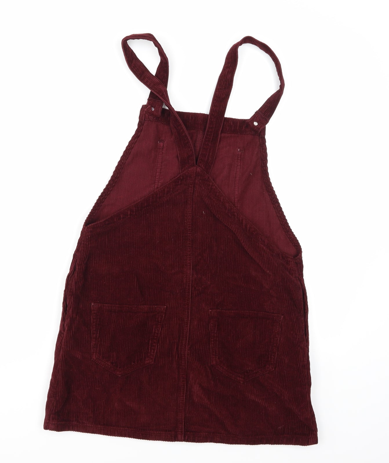 Topshop Womens Brown  Corduroy Pinafore/Dungaree Dress  Size 8  - Burgundy