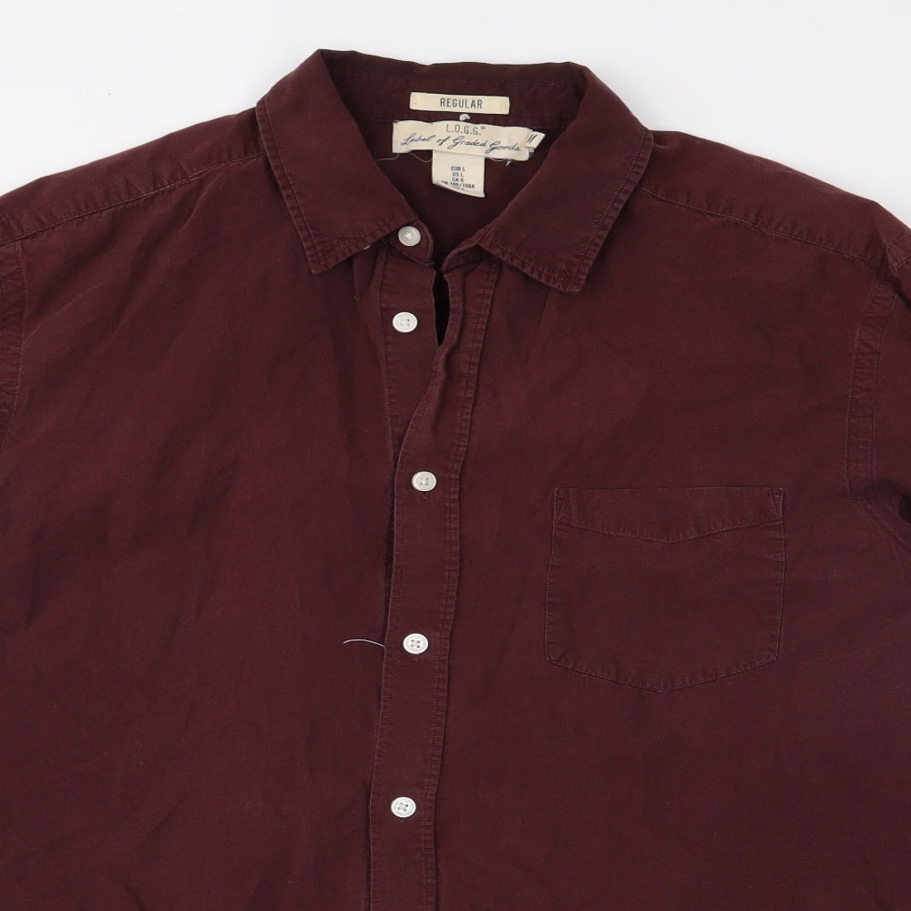 H&M Mens Purple    Button-Up Size L