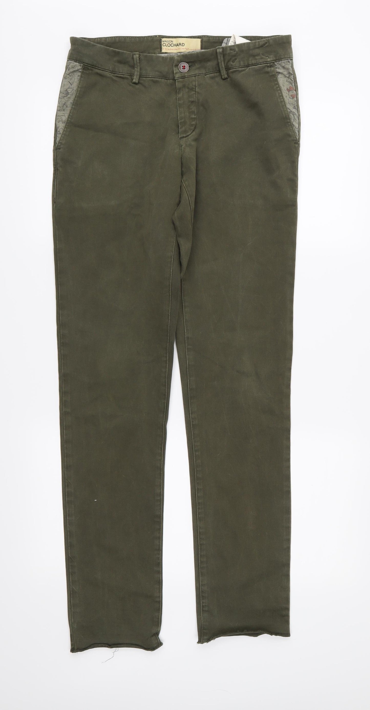 Maison Clochard Womens Green  Denim Straight Jeans Size 30 in L32 in