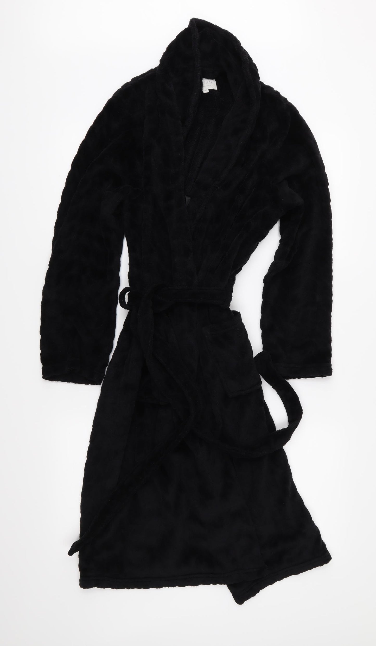 NEXT Womens Black  Fleece  Robe Size M
