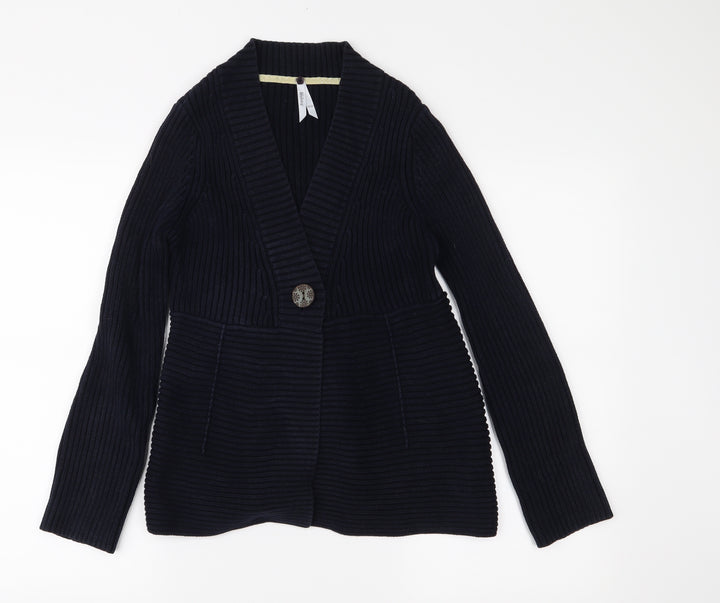 Wolsey Womens Blue Knit Cardigan Jumper Size 10