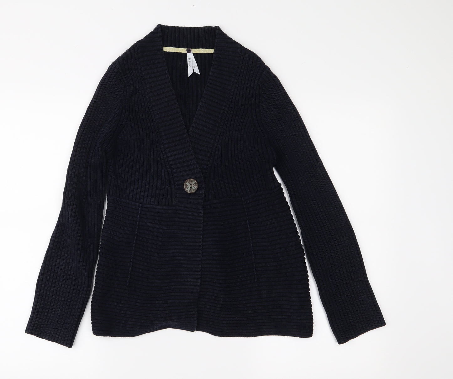 Wolsey Womens Blue  Knit Cardigan Jumper Size 10