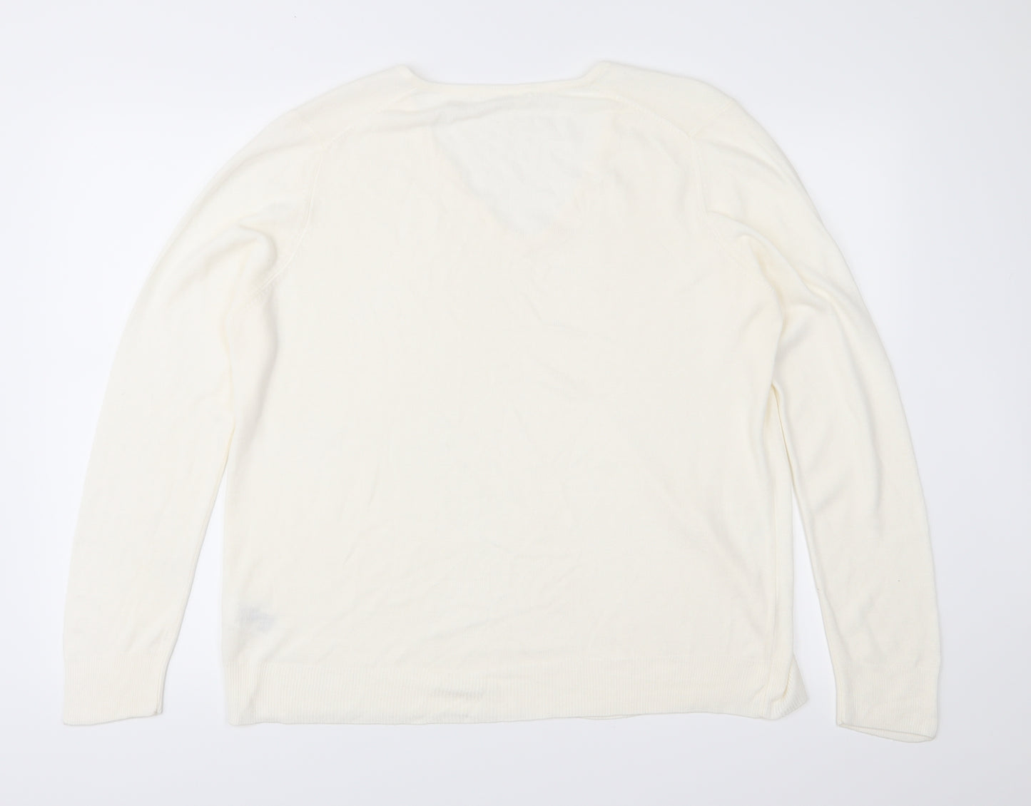 Marks and Spencer Womens Ivory  Knit Pullover Jumper Size 18
