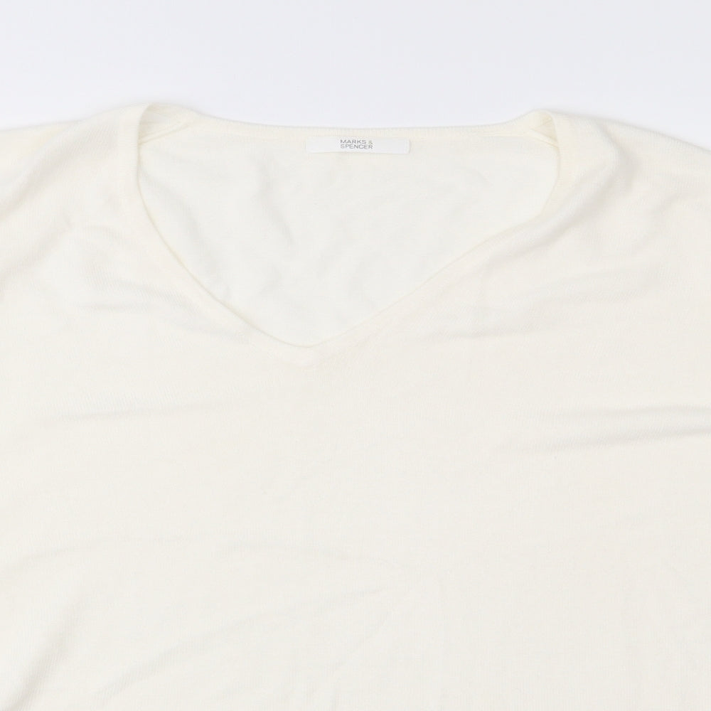 Marks and Spencer Womens Ivory  Knit Pullover Jumper Size 18