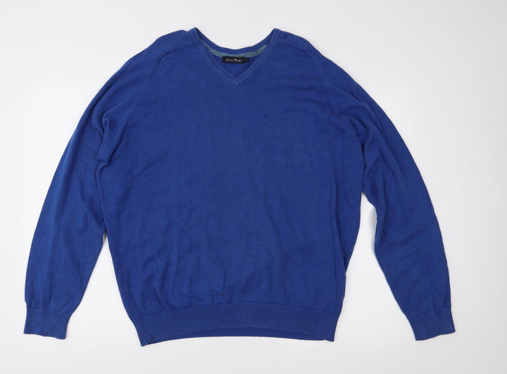 EWM Mens Blue Knit Pullover Jumper Size L