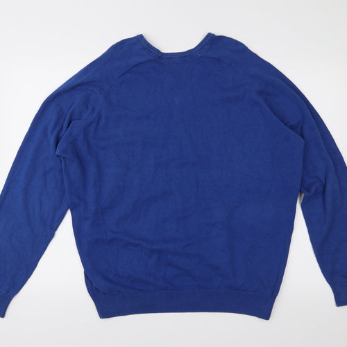 EWM Mens Blue  Knit Pullover Jumper Size L