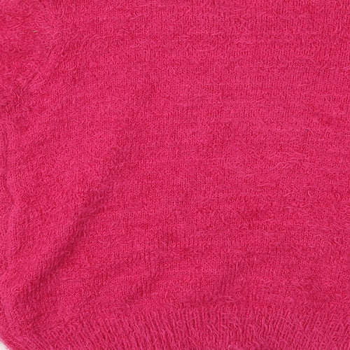 George Girls Pink  Knit Pullover Jumper Size 6-7 Years  - Christmas Unicorn