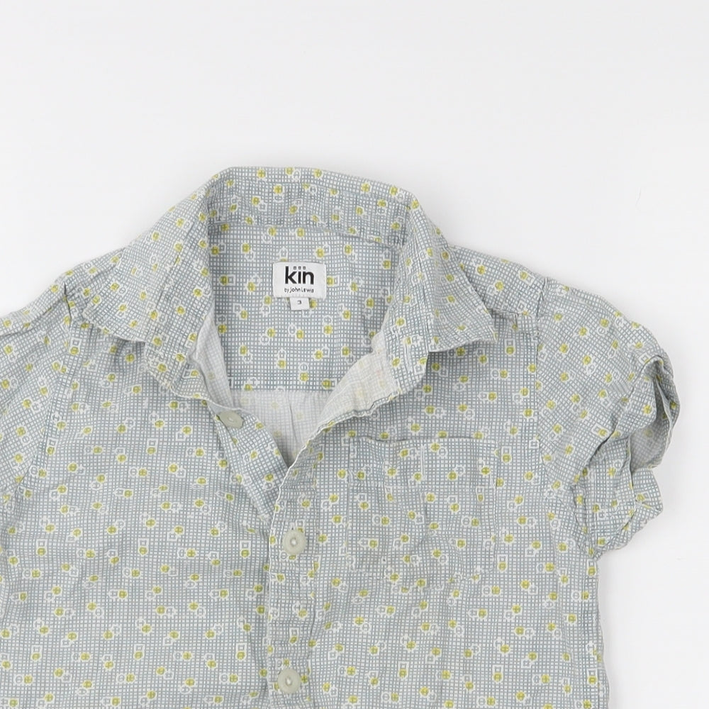 John Lewis Boys Grey Check  Basic Button-Up Size 3 Years