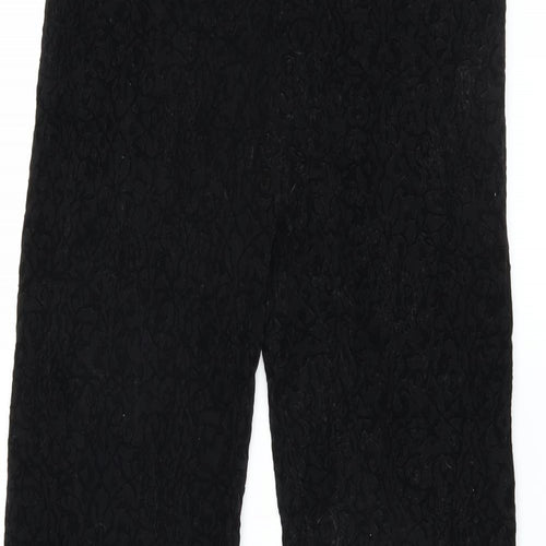 Sainsburys Womens Black Floral  Trousers  Size 10 L29 in