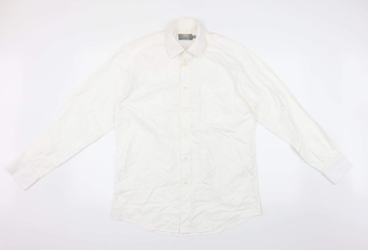 Marks and Spencer Mens Ivory    Dress Shirt Size 15