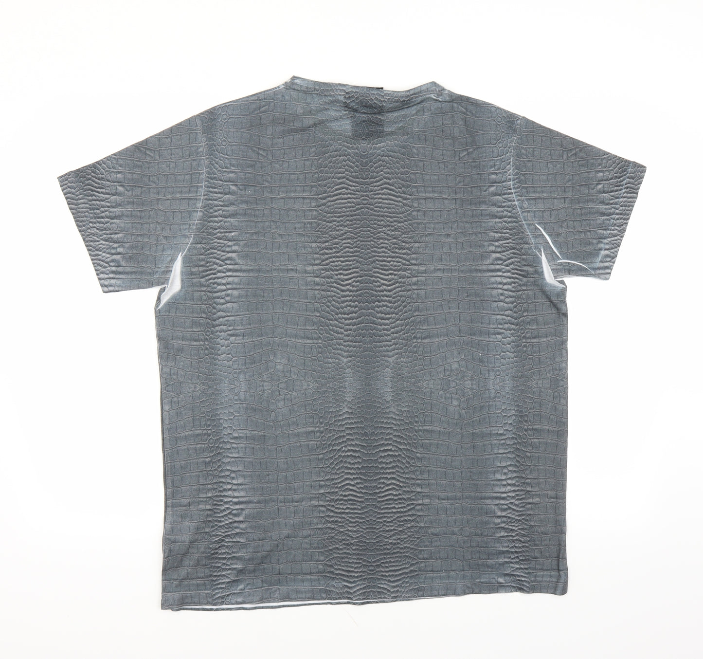 Preworn Womens Grey Animal Print  Basic T-Shirt Size L