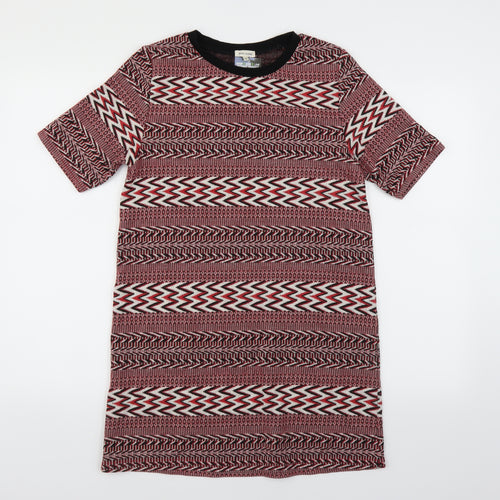 River Island Womens Red Geometric  Jumper Dress  Size 8