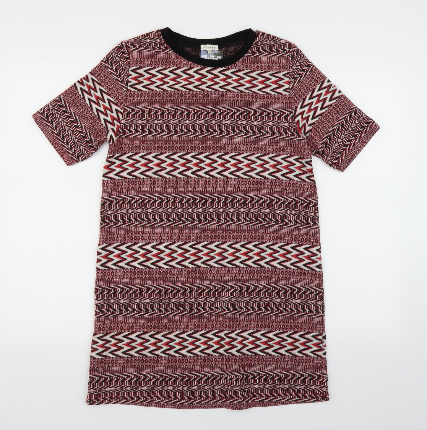 River Island Womens Red Geometric  Jumper Dress  Size 8