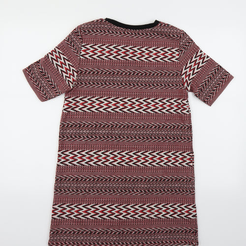 River Island Womens Red Geometric  Jumper Dress  Size 8