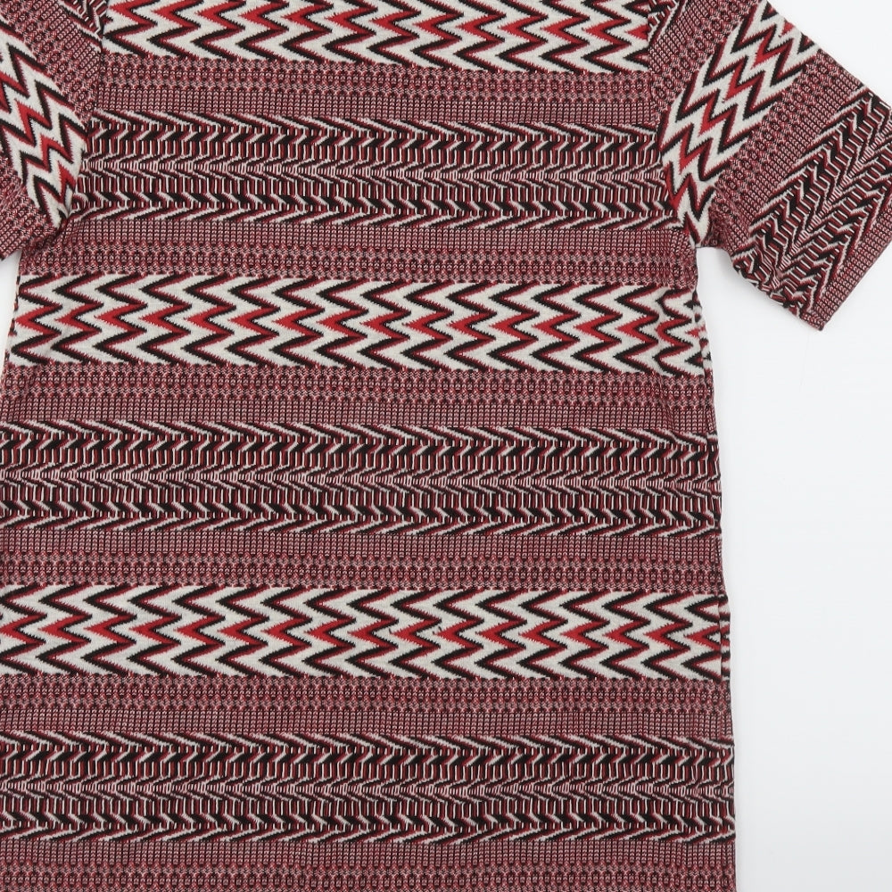 River Island Womens Red Geometric  Jumper Dress  Size 8