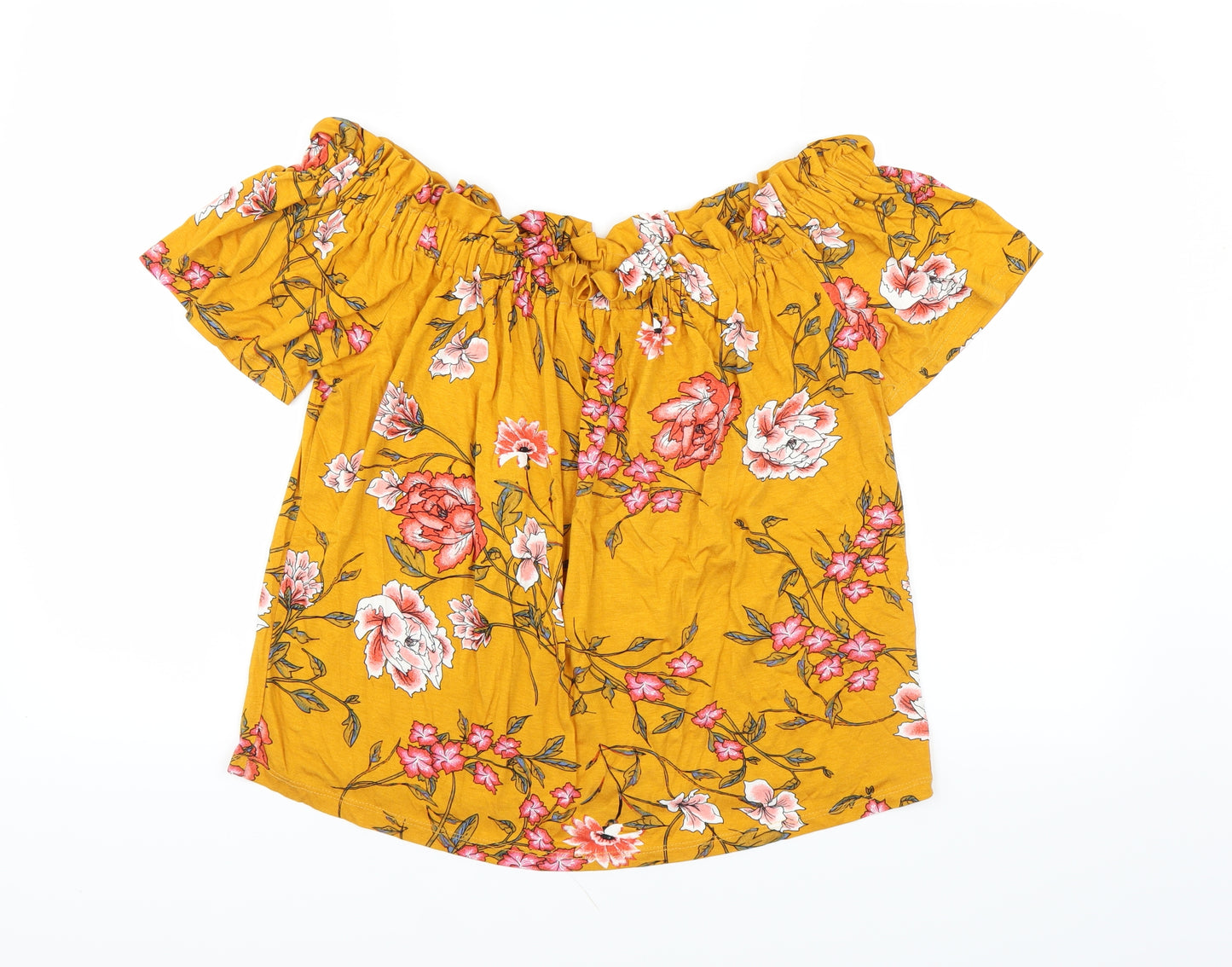 Primark Womens Yellow Floral  Basic Blouse Size 14