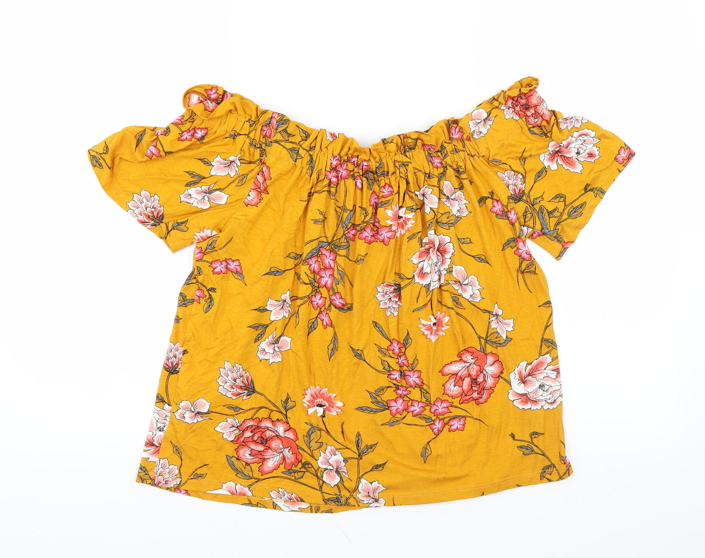 Primark Womens Yellow Floral  Basic Blouse Size 14