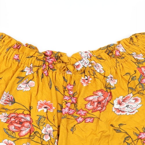 Primark Womens Yellow Floral  Basic Blouse Size 14