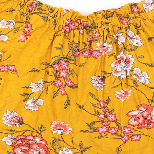 Primark Womens Yellow Floral  Basic Blouse Size 14