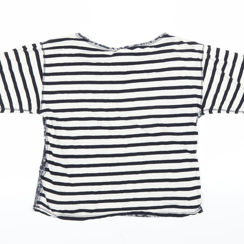Gap Womens Blue Striped  Basic T-Shirt Size XS