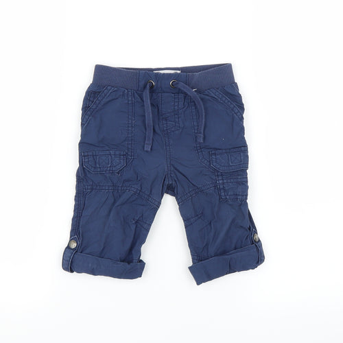 Sainsburys Boys Blue   Cargo Trousers Size 12-18 Months