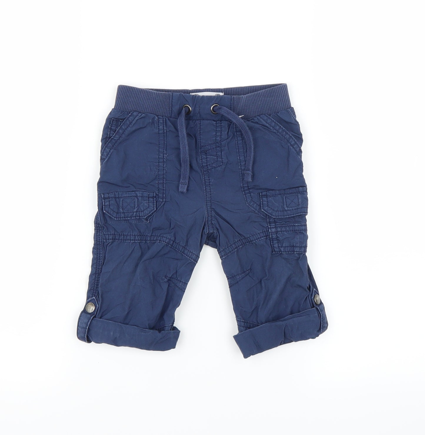 Sainsburys Boys Blue   Cargo Trousers Size 12-18 Months