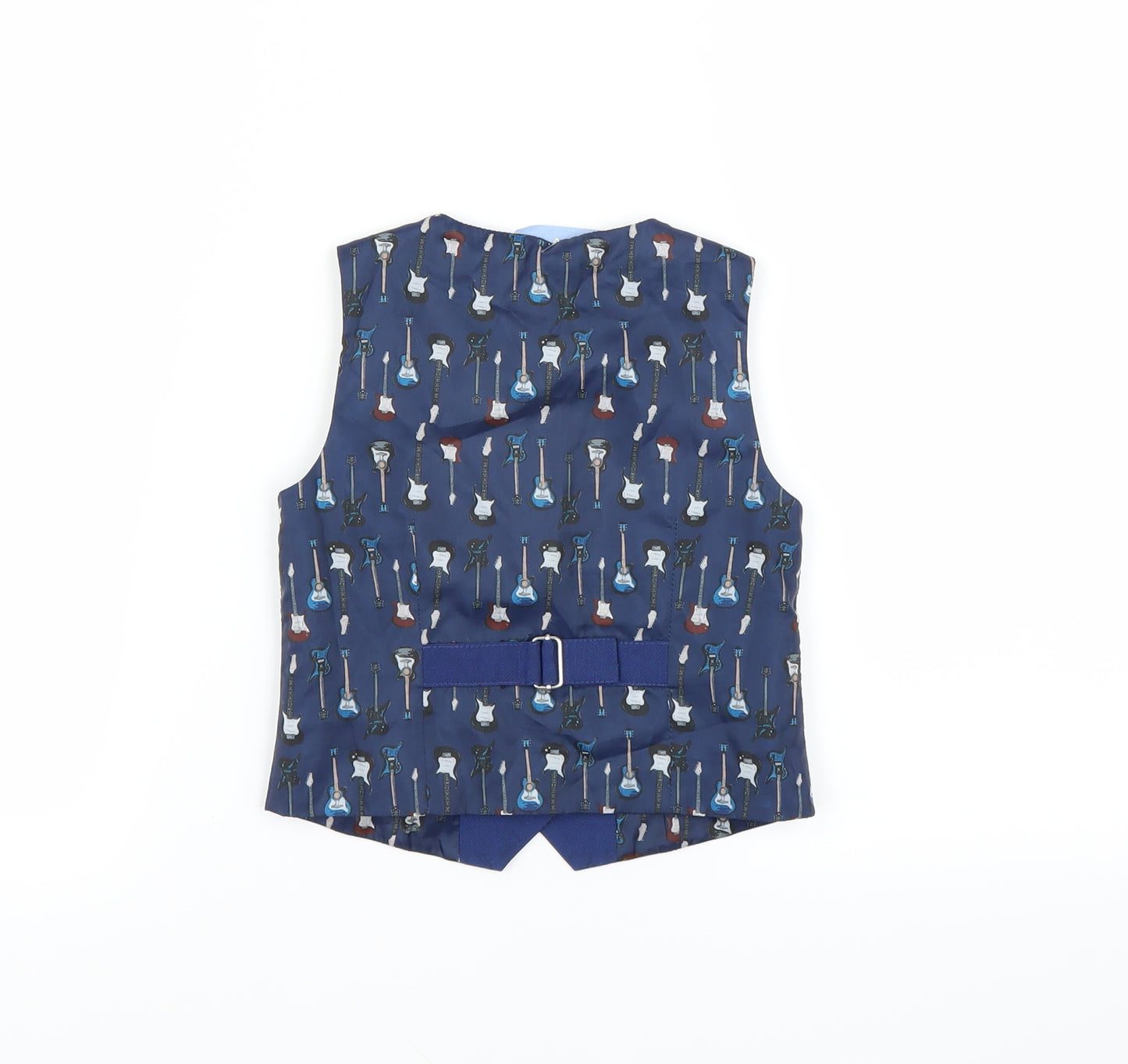 NEXT Boys Blue   Gilet Waistcoat Size 12-18 Months  - Guitar print