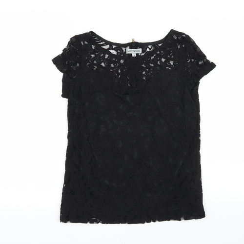 Alice & You Womens Black Floral  Basic Blouse Size 10